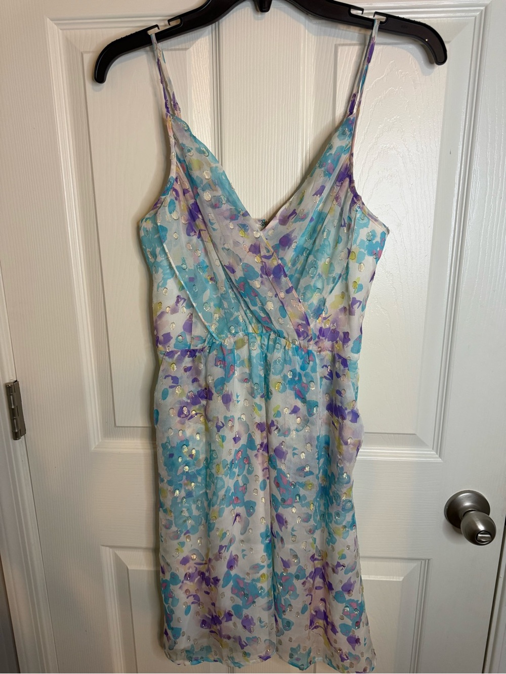 Yumi Kim Aqua, Lavender & Gold Floral Slip Dress